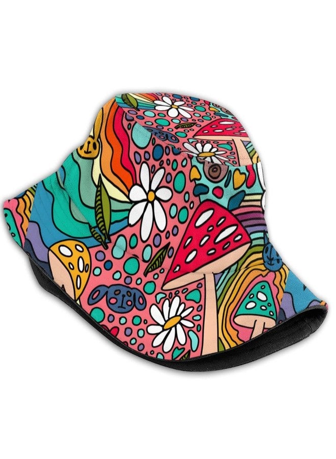 ASYG Fashion Aesthetic Bucket Hat - Sun Protection Unisex Pattern Red Mushroom Hat, One Size - Image 2